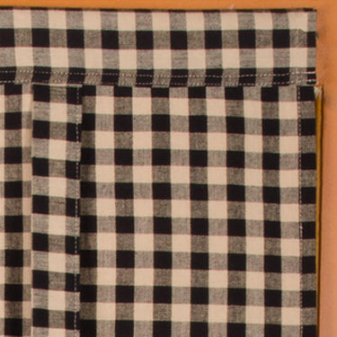 Heritage House Check Roll Tie Valance Black Nutmeg Lined VT100011 - The Fox Decor